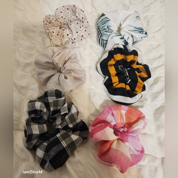 Set of Six Stylish Scrunchies - Picture 1 of 4